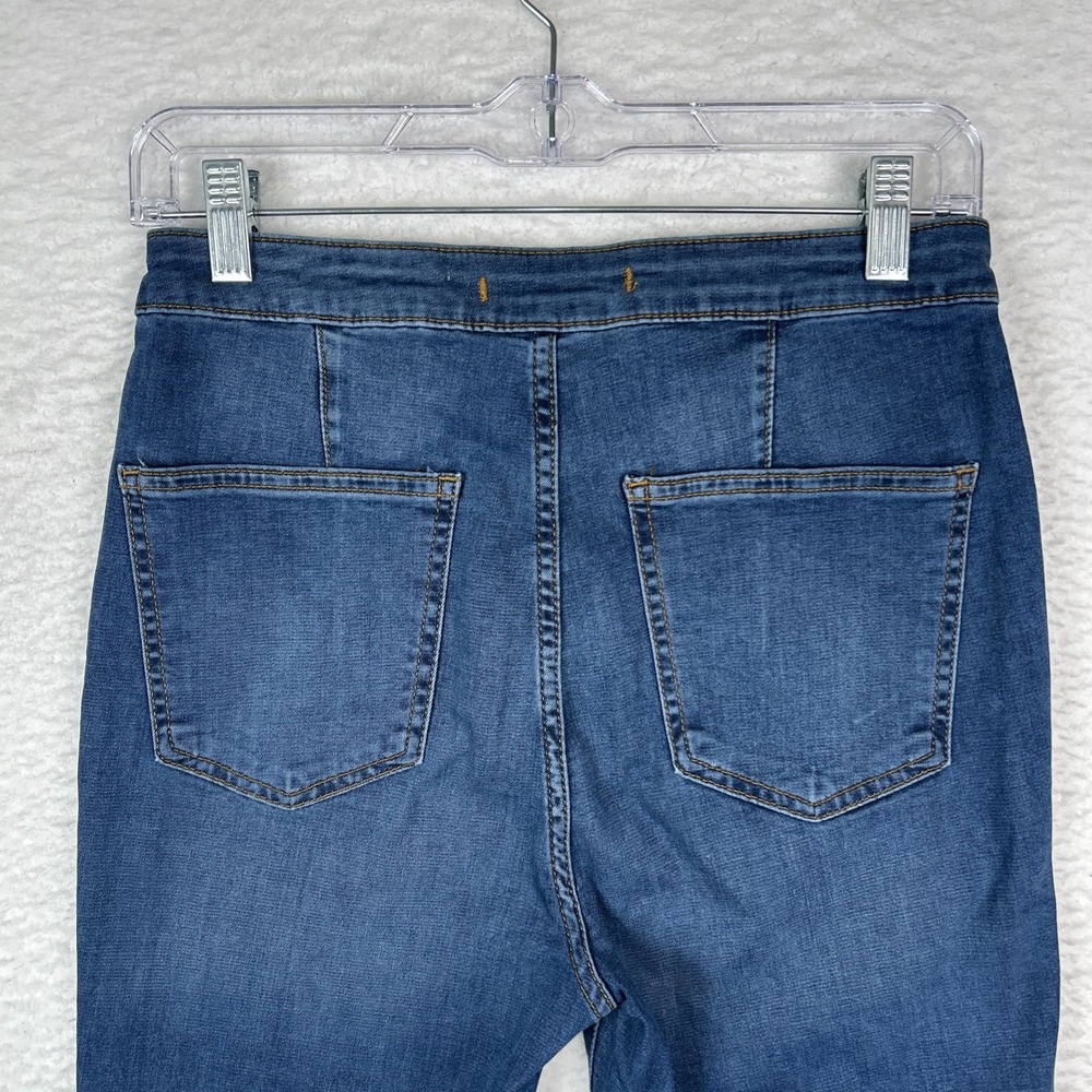 FREE PEOPLE WOMEN'S MID WASH HIGH RISE JUST FLOAT ON FLARE JEANS STRETCH 27R - Picture 12 of 15